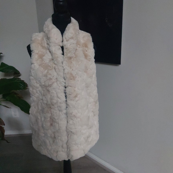 Rachel Zoe Faux Fur Cream Color Vest Size Small NWNT - Picture 12 of 13